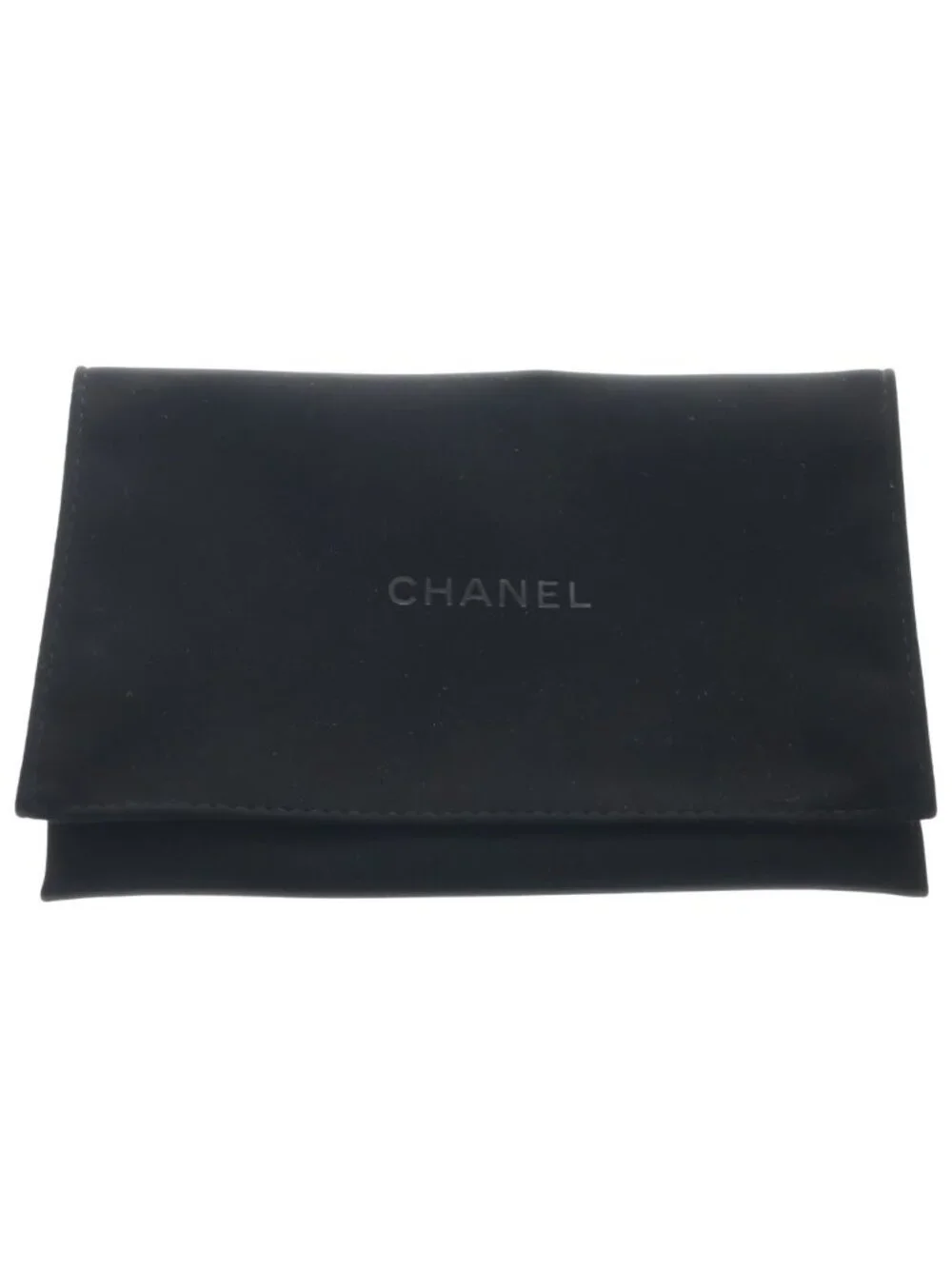 Chanel CC Logo Quilted Caviar Leather Compact Wallet Trifold Black Gold